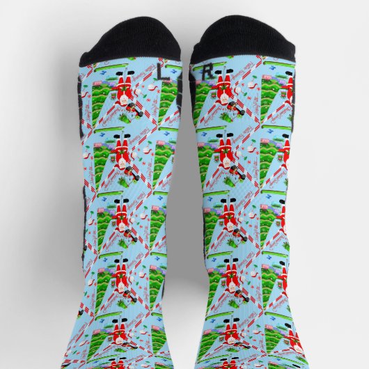 Santa Golfing by Christmas Tree Socken (Oben)
