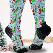 Santa Golfing by Christmas Tree Socken