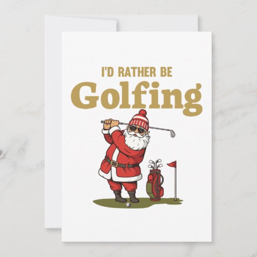 Santa Golfing Feiertagskarte (Vorderseite)