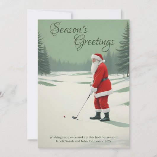 Santa Golfing Feiertagskarte (Vorderseite)