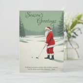 Santa Golfing Feiertagskarte (Stehend Vorderseite)
