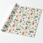 Santa Golfing in Minnesota Holiday wrapping paper Geschenkpapier (Ungerollt)