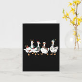 Santa Goose auf der Loose Merry Goosemas Weihnacht Karte (Gelbe Blume)