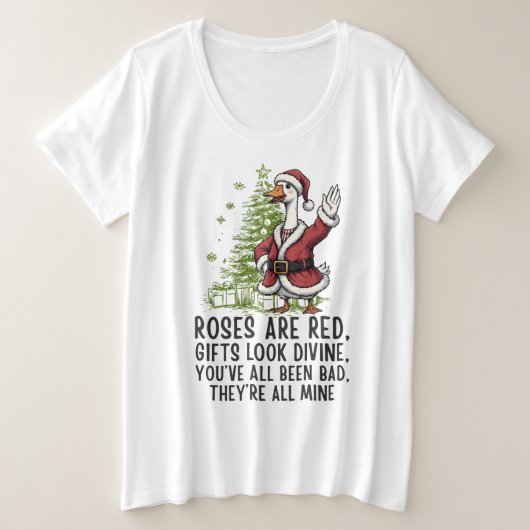Santa Goose On The Loose - Funny Christmas Gift Große Größe T-Shirt (Design vorne)