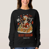 Santa Goose Ugly Weihnachtsfeiertag Sweatshirt (Vorderseite)