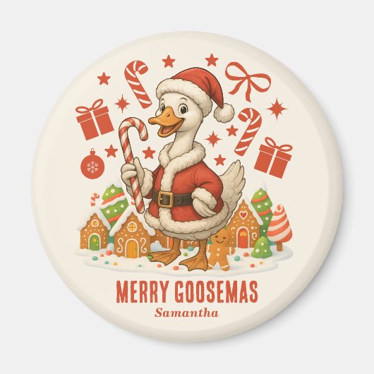 Santa Goose Weihnachtsfeiertag Kühlschrank Magnet (Vorne)