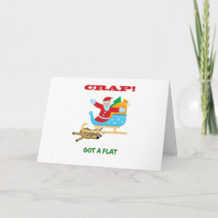 Santa Got eine Wohnung Feiertagskarte