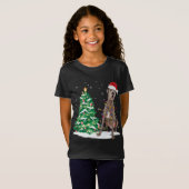 Santa Great Dane Dog Weihnachtsbaum Licht Funny Xm T-Shirt (Vorne ganz)