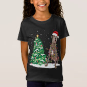 Santa Great Dane Dog Weihnachtsbaum Licht Funny Xm T-Shirt (Vorderseite)