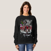 Santa Great Dane mit Kariertem Rot Pick Up LKW Xma Sweatshirt (Vorne ganz)