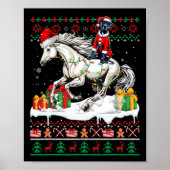 Santa Great Dane Reitpferd Weihnachtskalender Lo Poster (Vorne)