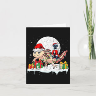 Santa Great Dane Riding Axolotl Weihnachtsbesitzer Karte