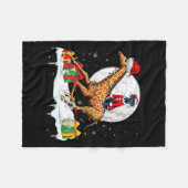 Santa Great Dane Riding Giraffe Weihnachtsbesitzer Fleecedecke (Vorderseite (Horizontal))