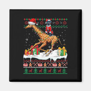 Santa Great Dane Riding Giraffe Weihnachtssüßer Magnet