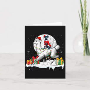 Santa Great Dane Riding Llama Weihnachtsbesitzer K Karte