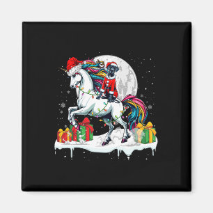 Santa Great Dane Riding Unicorn Weihnachtsbesitzer Magnet