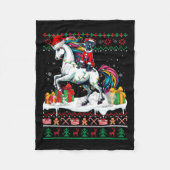 Santa Great Dane Riding Unicorn Weihnachtssüßer Fleecedecke (Vorderseite)