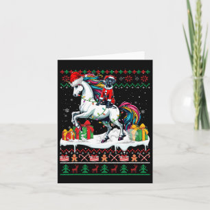 Santa Great Dane Riding Unicorn Weihnachtssüßer Karte
