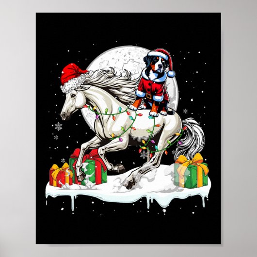 Santa Greater Swiss Mountain Reiten Poster (Vorne)