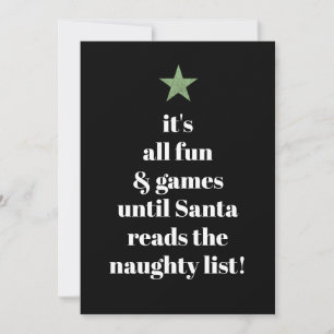 Santa Green Star Moderner Baum-Schriftzug Lustiger Feiertagskarte