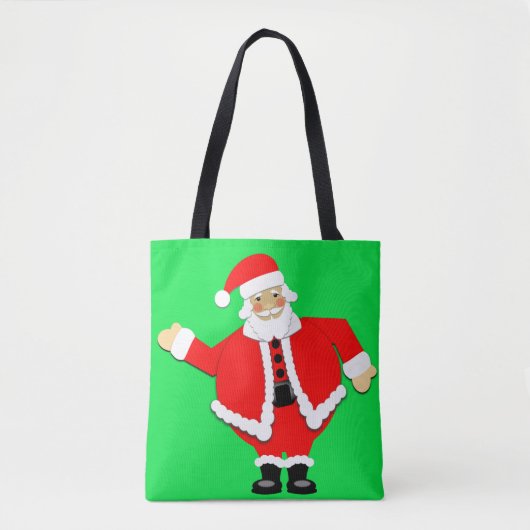 Santa Green Tote Bag Tasche (Vorderseite)
