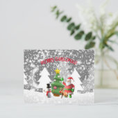 Santa Greetings Feiertagspostkarte (Stehend Vorderseite)