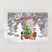 Santa Greetings Feiertagspostkarte (Vorne/Hinten)