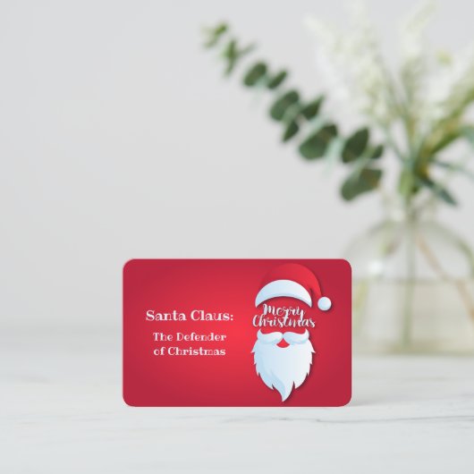 Santa Greetings Visitenkarte (Stehend Vorderseite)