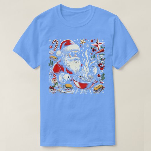 Santa Grillen mit Sonnenbrille umgeben von Ch T-Shirt (Design vorne)