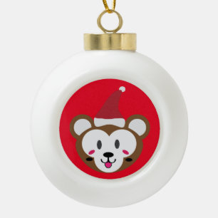 Santa Grizzly Christmas Ball Ball! Keramik Kugel-Ornament