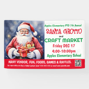 Santa Grotto & Craft Markt PTO PTA Kirche Banner