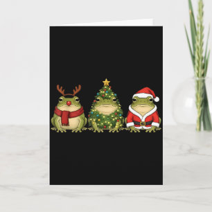 Santa Grüner Frosch Weihnachtsbaum Froschliebhaber Karte