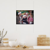 Santa-Gruppe mit Mama Poster (Küche)