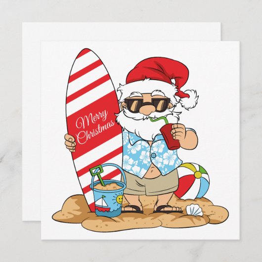 Santa Grußkarte Feiertagskarte (Vorne/Hinten)