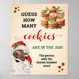 Santa Guess Wie viele Cookies Spiel Weihnachtszeic Poster