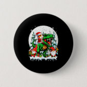 Santa Guinea G Riding T-rex Gnomes Christmas Trees Button (Vorderseite)