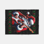 Santa Guitar Musician Guitarist Ugly Christmas Swe Fleecedecke (Vorderseite (Horizontal))