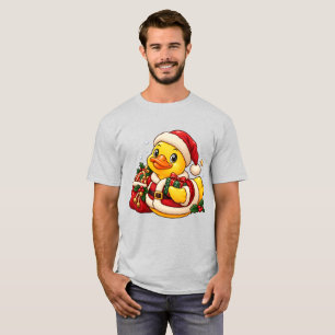 Santa-Gummiente Weihnachtsgeschenke Feiertage T-Shirt