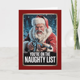 Santa Gun Böse Liste Vintage Weihnachten Benutzerd Karte