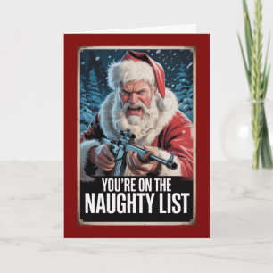 Santa Gun Böse Liste Vintage Weihnachten Benutzerd Karte