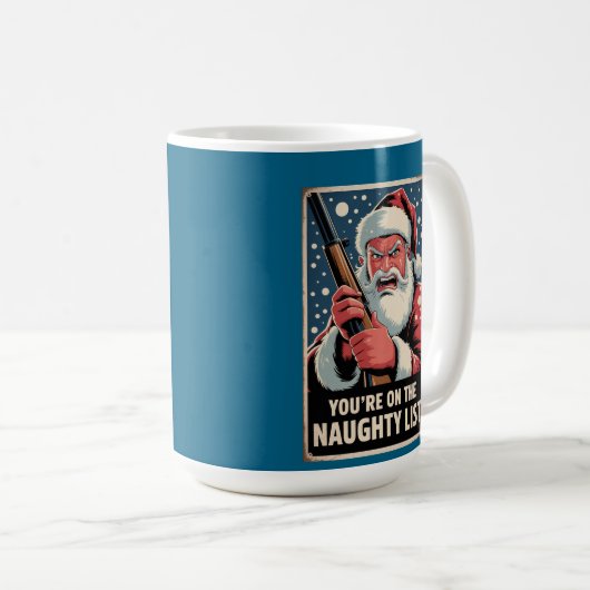 Santa Gun Naughty List Second Amendment Kaffeetasse (VorderseiteRechts)