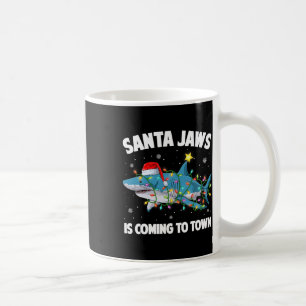 Santa Hai-Christbaumbeleuchtung Fröhliche Sharkmas Kaffeetasse