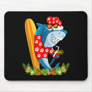Santa-Hai-Hawaii-Sommer-Surfen-Hai-Weihnachten Mousepad