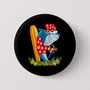 Santa-Hai-Hawaii-Sommer-Surfen-Shark-Weihnachten Button