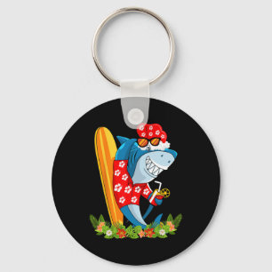 Santa Hai Shark Hawaiian Sommer Surfing Shark Weih Schlüsselanhänger
