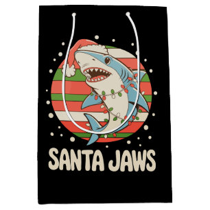 Santa Hai Shark Weihnachtsbeleuchtung Xmas Weihnac Mittlere Geschenktüte