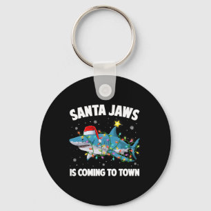 Santa Hai Weihnachtsbeleuchtung Fröhliche Sharkmas Schlüsselanhänger