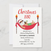 Santa Hammock Summer Christmas Barbeque GRILLEN Ei Einladung (Vorderseite)