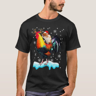 Santa Hamster Riding Chicken Rentier Xmas Chicken T-Shirt