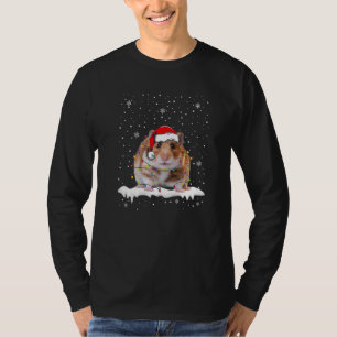 Santa Hamster Weihnachtsbeleuchtung Tiere T-Shirt